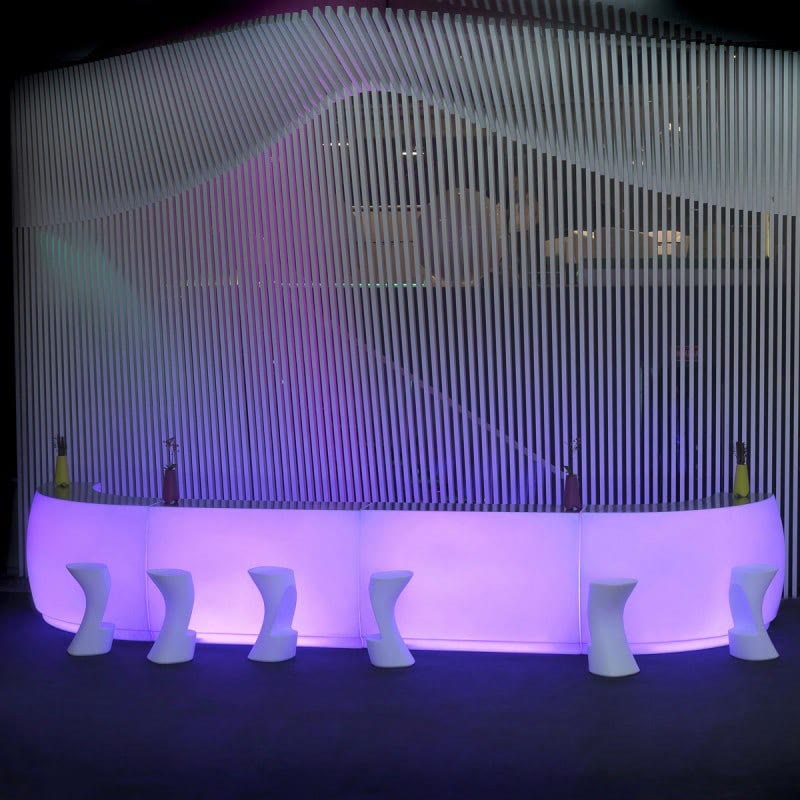 Bar lumineux FIESTA de VONDOM éclairé en violet