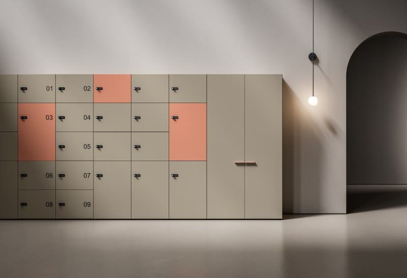Casiers ABA de Bralco dans un espace de bureau