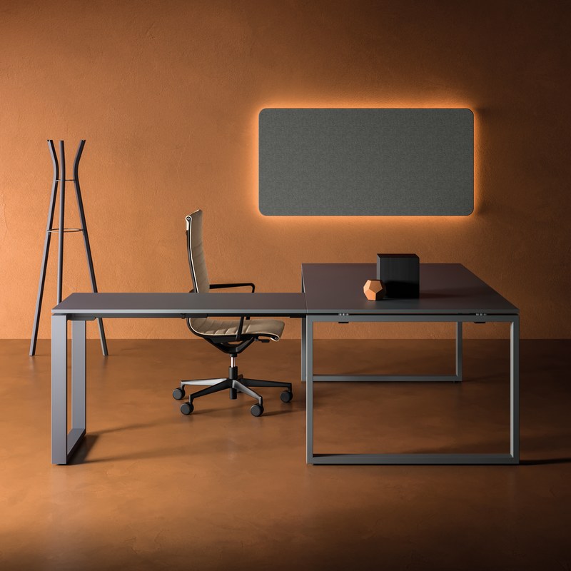 Bureau LOOPY en pont sur meuble BRALCO