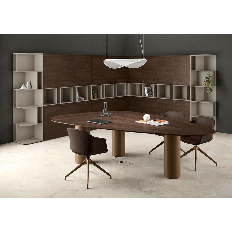 Table de réunion TRILO 9 places sur pieds métal BRALCO