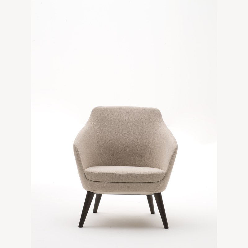 Fauteuil lounge SETAR pieds bois BRALCO