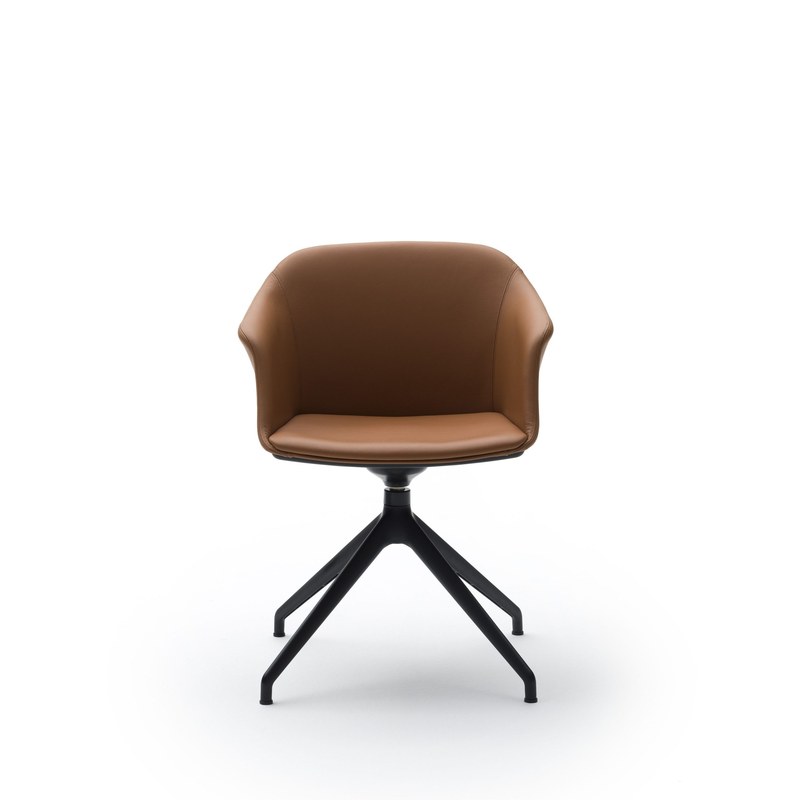 Chaise pivotante SEIKA tapissée piètement 4 branches BRALCO