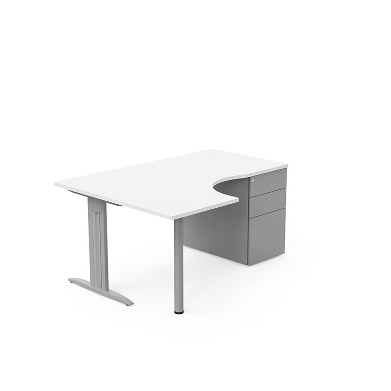Bureau compact asymétrique IDOL avec caisson porteur EOL