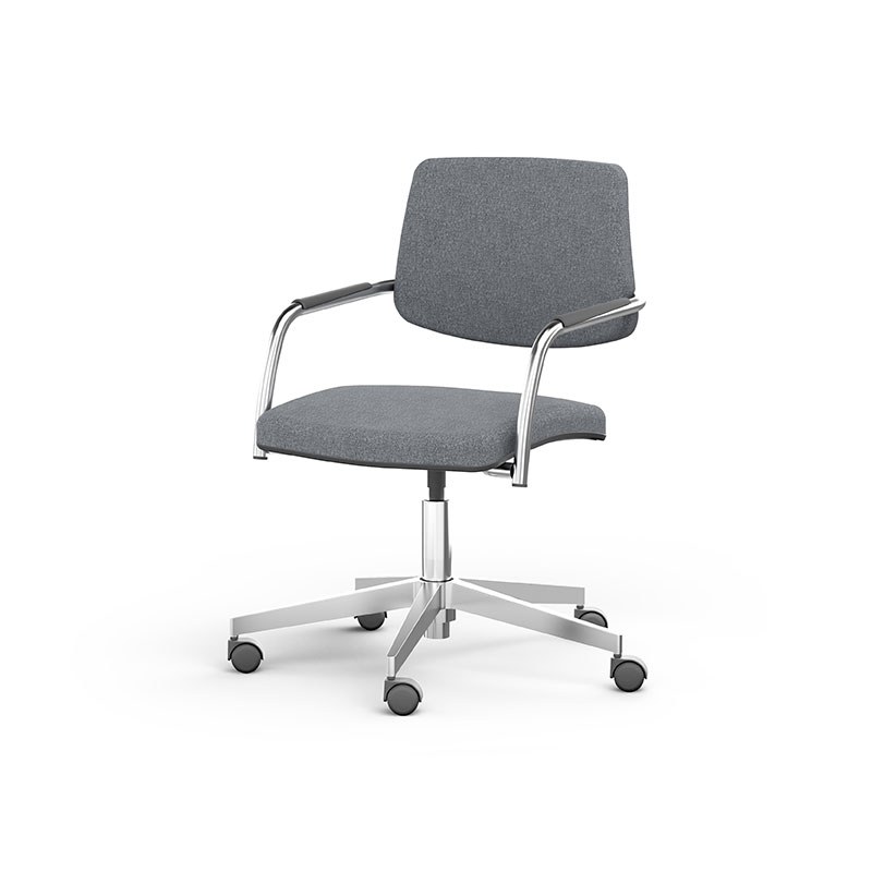 Chaise ISABEL dossier tissu sur roulettes EOL