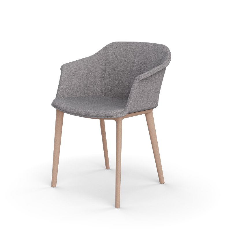 Fauteuil SCOTT tapissé 4 pieds bois fibré EOL