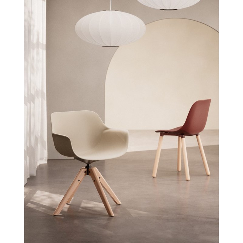 Chaise et fauteuil ABRIL pieds en chêne - esPATTIO