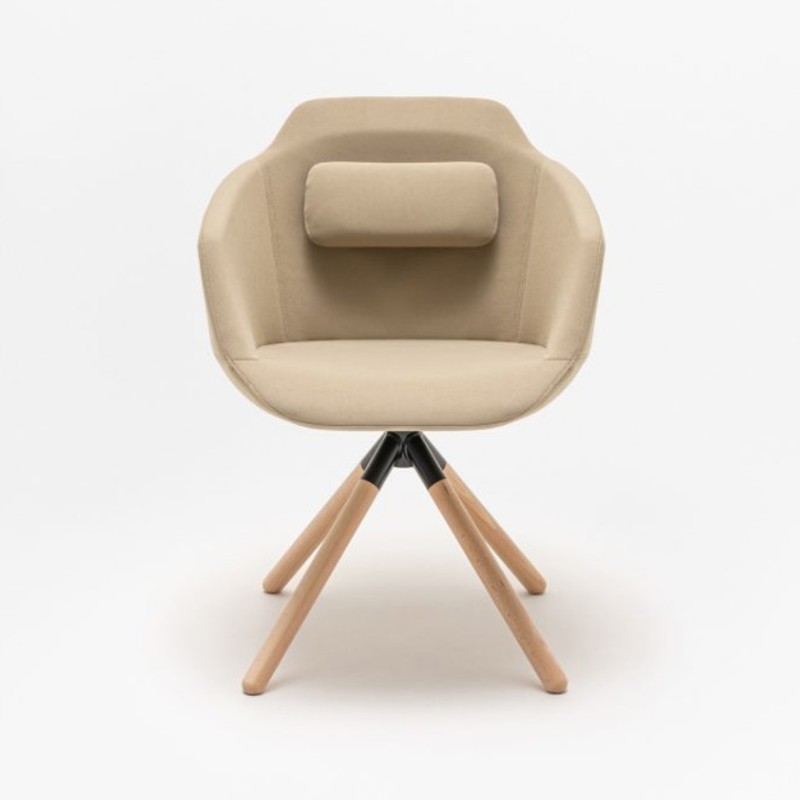 Fauteuil pivotant pieds en bois ULTRA MDD