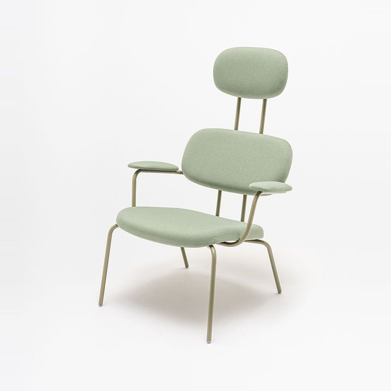Fauteuil tapissé NEW SCHOOL avec appuie-tête