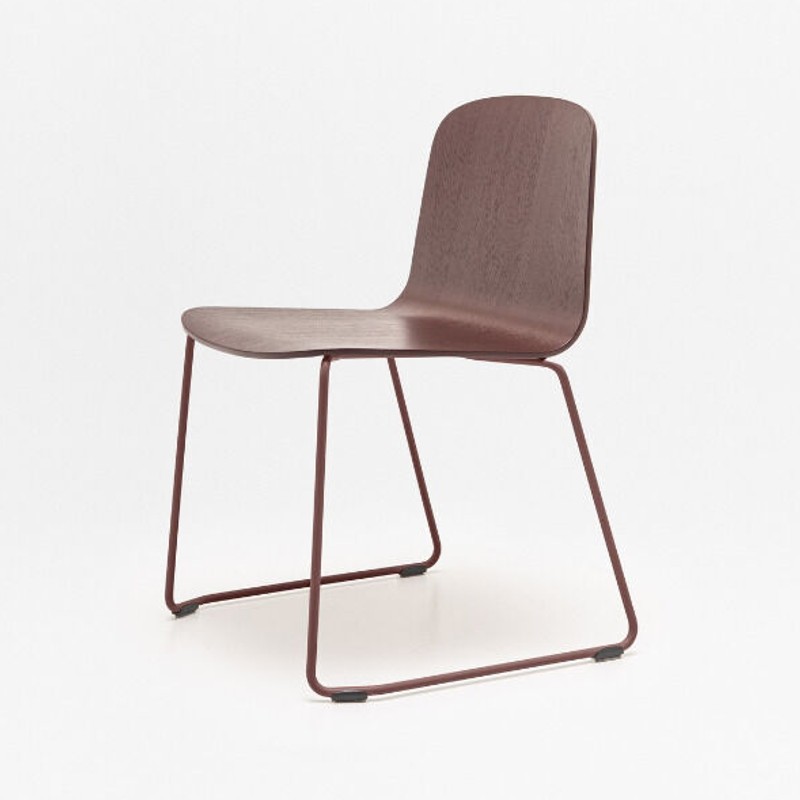 Chaise en contreplaqué avec piètement en patins NUD - MDD