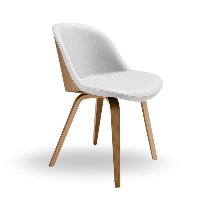Chaise DANNY en tissu, pieds bois - MIDJ