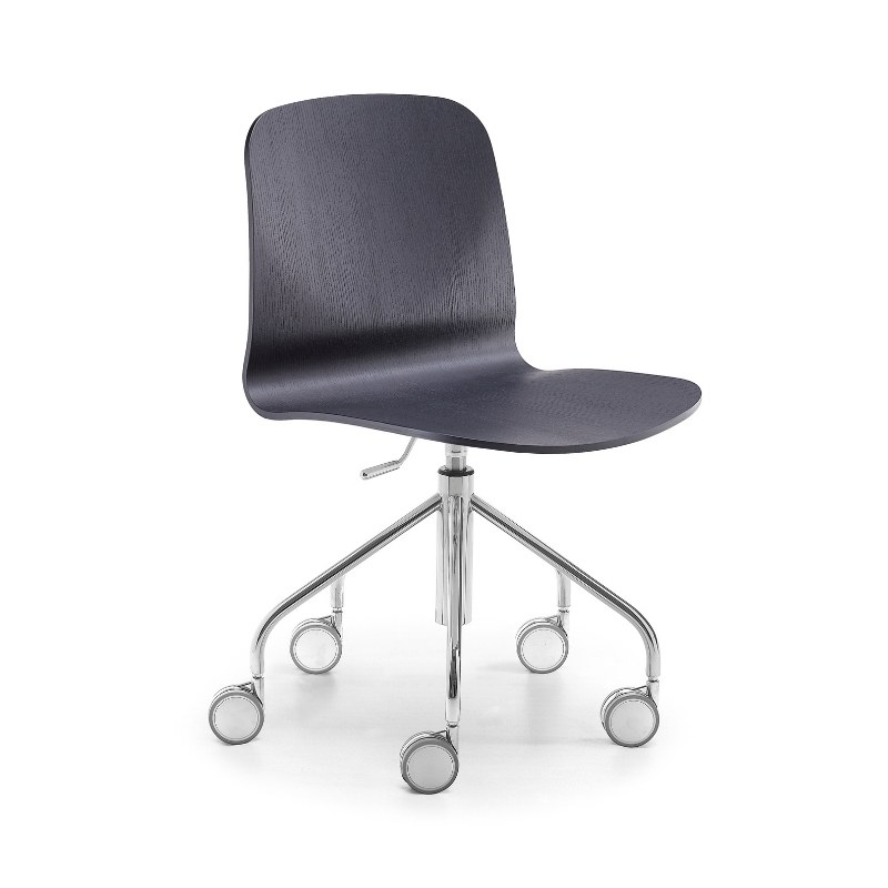 Chaise de bureau LIÙ coque bois - MIDJ
