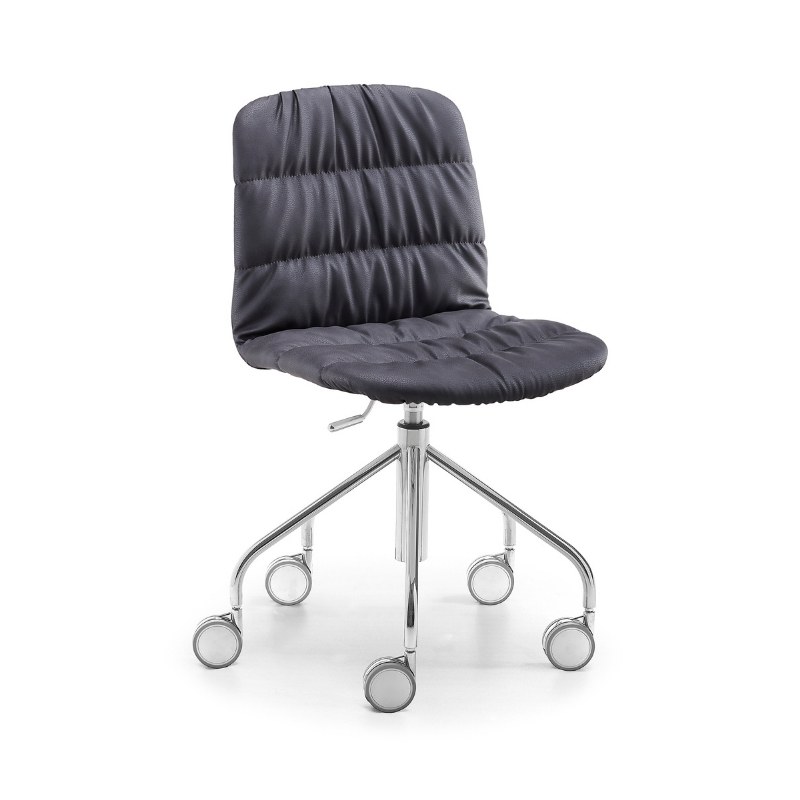 Chaise de bureau LIÙ en tissu plissé - MIDJ