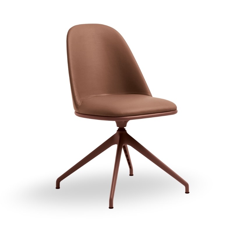 Chaise LEA en tissu, pivotante à retour automatique - MIDJ