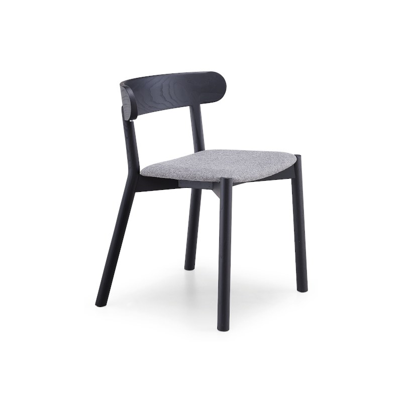 Chaise MONTERA en tissu, pieds bois - MIDJ