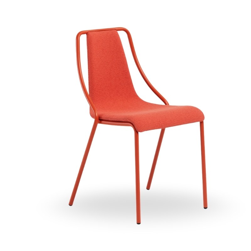 Chaise OLA en tissu, pieds métal - MIDJ