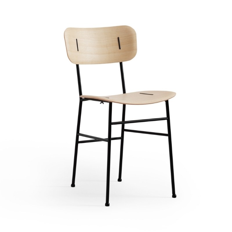 Chaise PIUMA coque bois, pieds métal - MIDJ
