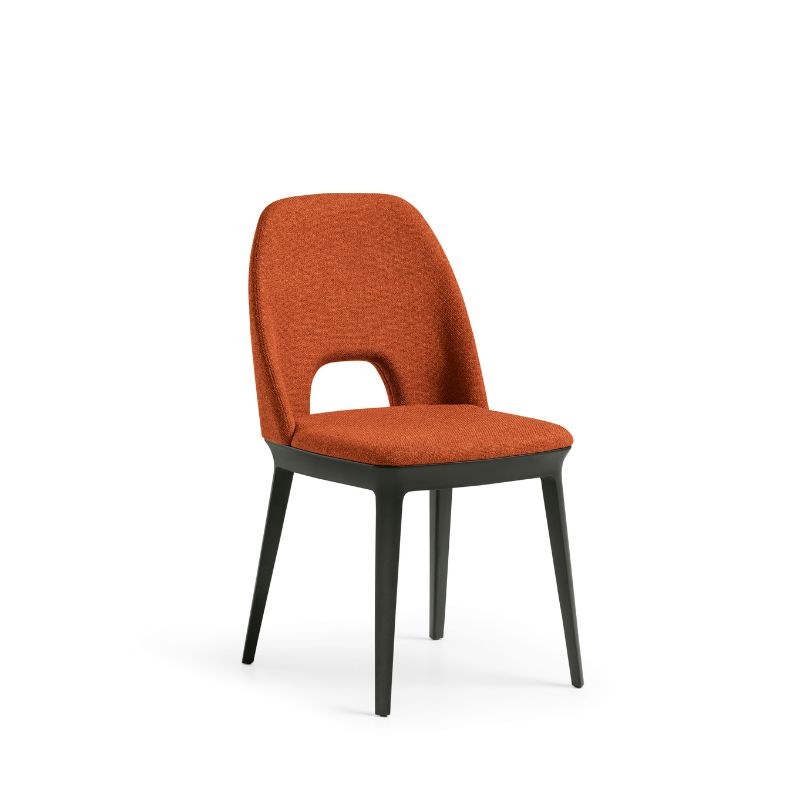 Chaise RELAY en polypropylène et tissu, dossier ajouré - MIDJ