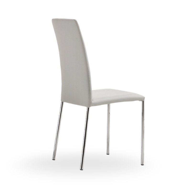 Chaise SILVY en tissu, pieds métal, dossier haut - MIDJ