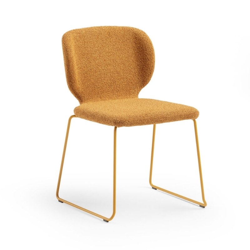 Chaise WRAP.1 en tissu, piètement luge - MIDJ