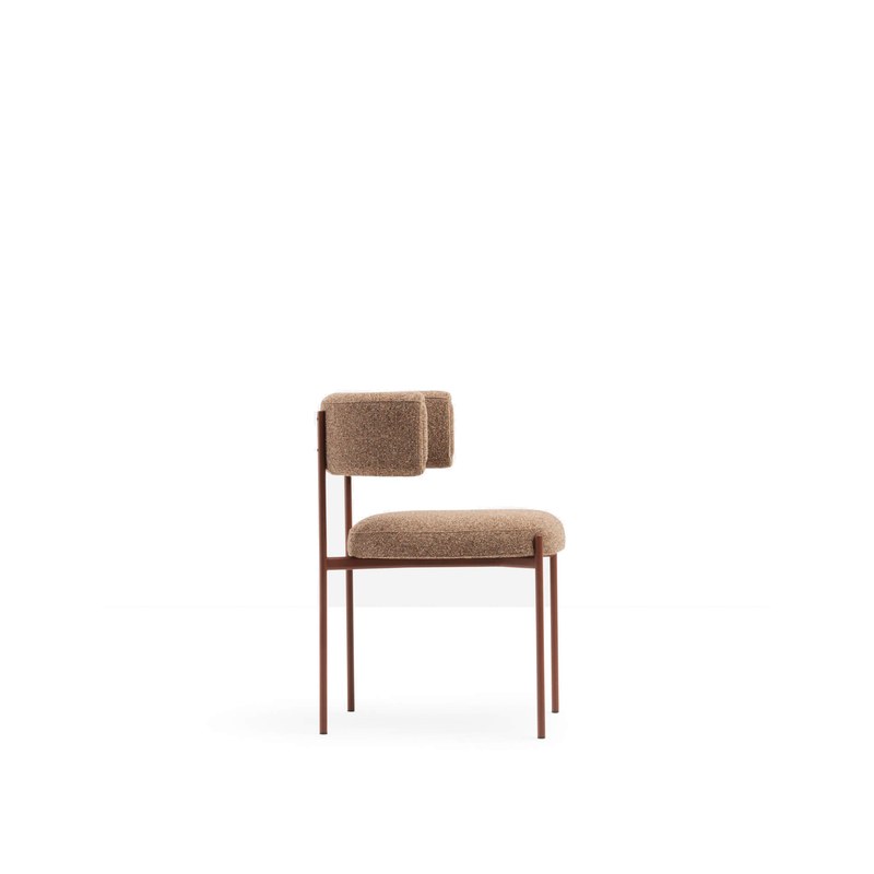 Fauteuil AMELIE en tissu, pieds métal - MIDJ