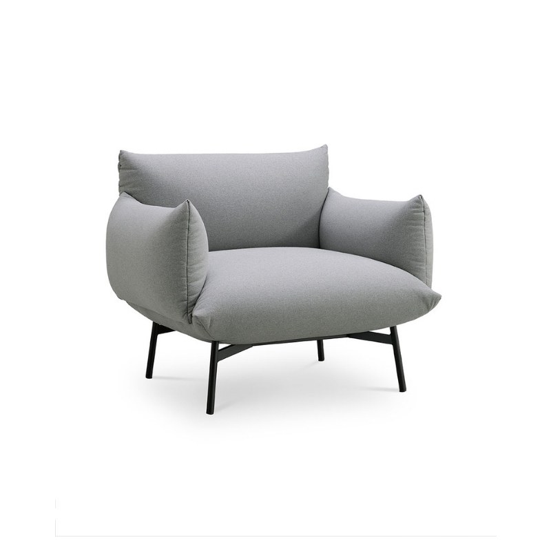 Fauteuil AREA en tissu, pieds métal, avec accoudoirs - MIDJ