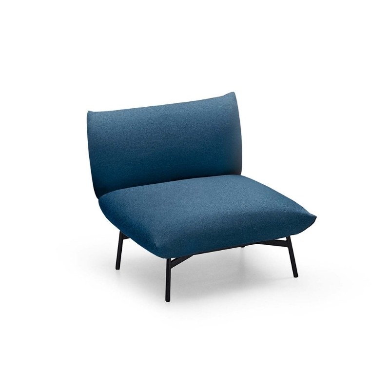Fauteuil AREA en tissu, pieds métal - MIDJ