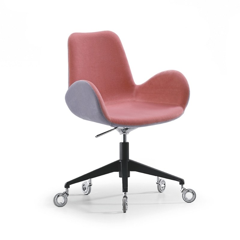 Fauteuil de bureau DALIA en tissu, dossier bas - MIDJ