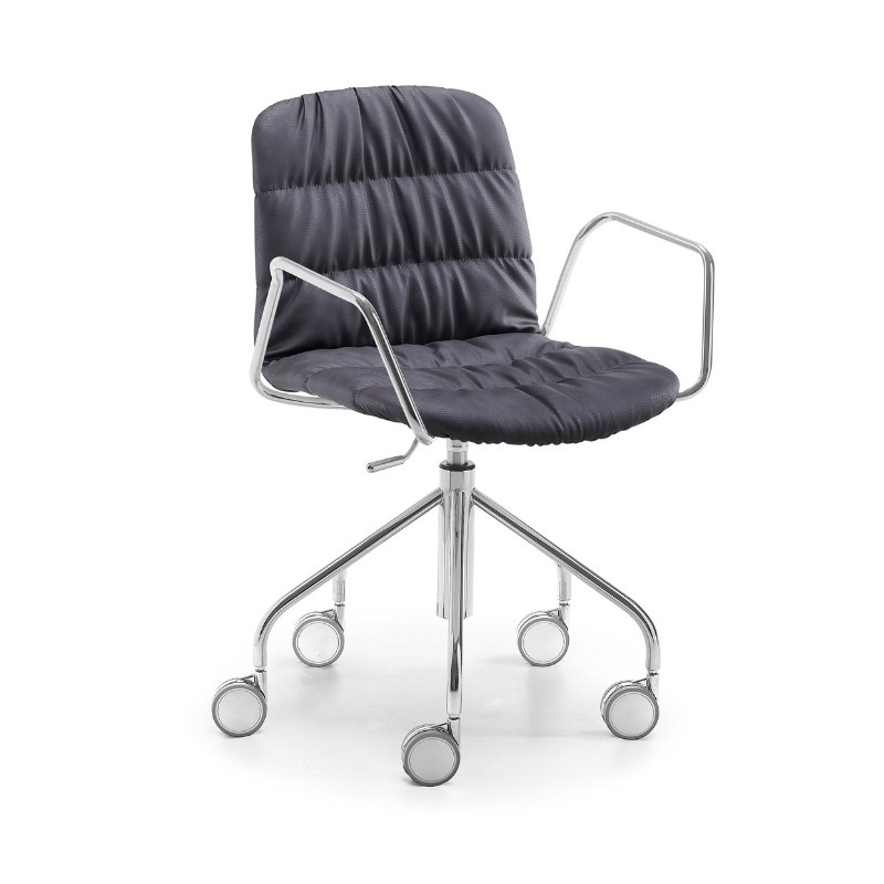 Fauteuil de bureau LIÙ en tissu plissé - MIDJ