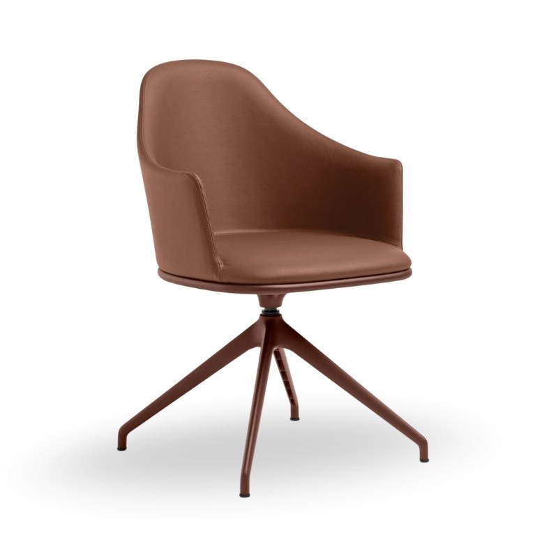 Fauteuil LEA en tissu, pivotant à retour automatique - MIDJ