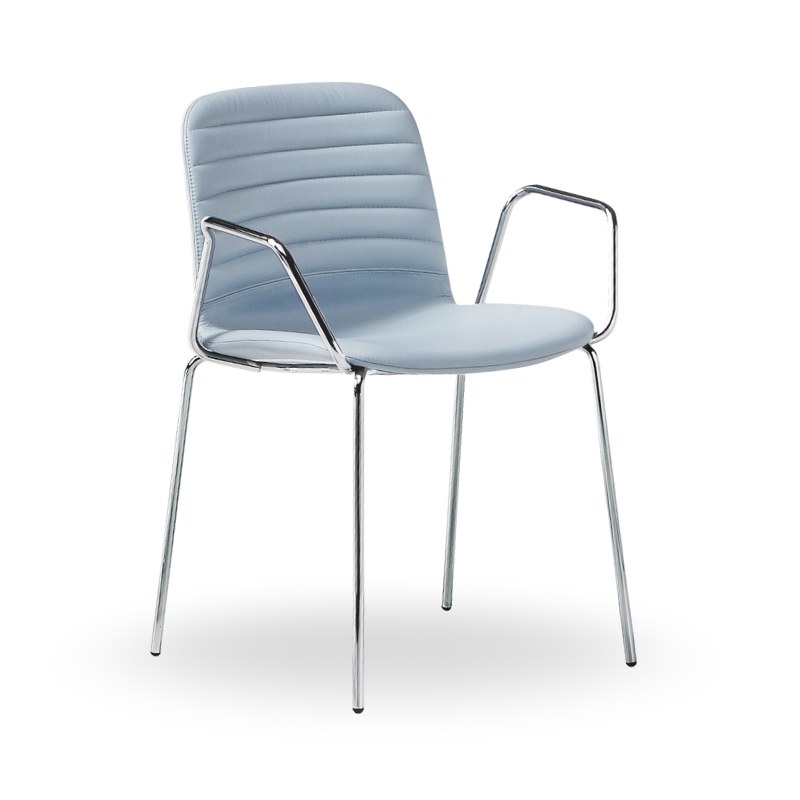 Fauteuil LIÙ en tissu, pieds métal - MIDJ
