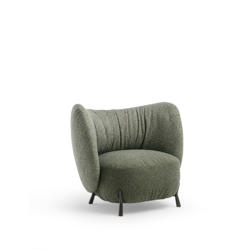 Fauteuil lounge MYS en tissu, pieds métal - MIDJ