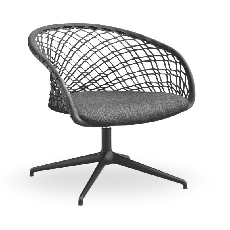 Fauteuil lounge P47 en tissu, pivotant - MIDJ