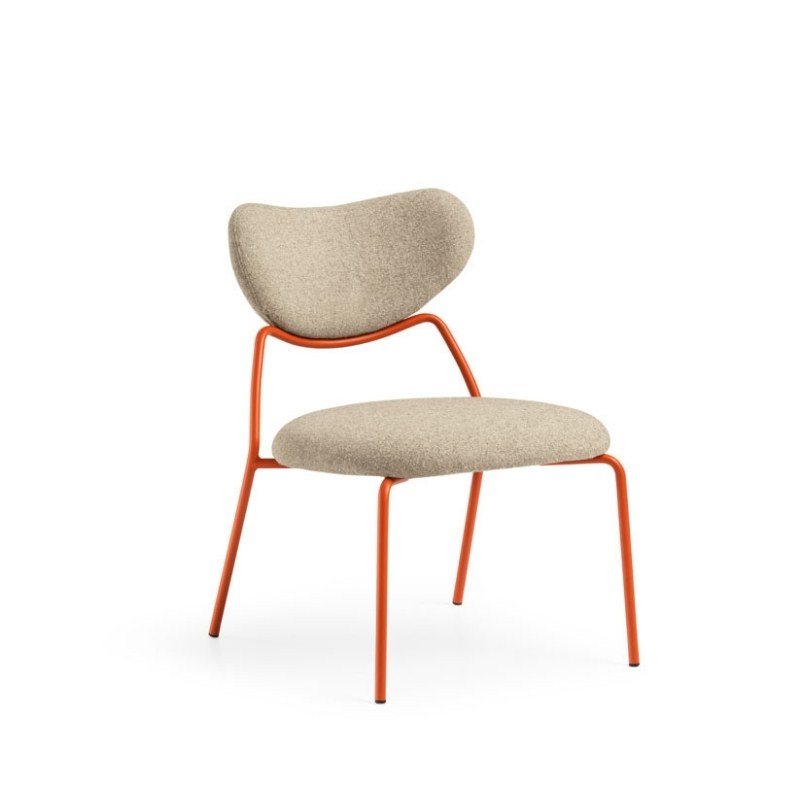 Fauteuil lounge VIDA en tissu, pieds métal - MIDJ