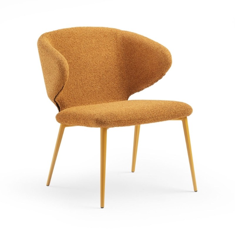 Fauteuil lounge WRAP.1 en tissu, pieds métal - MIDJ