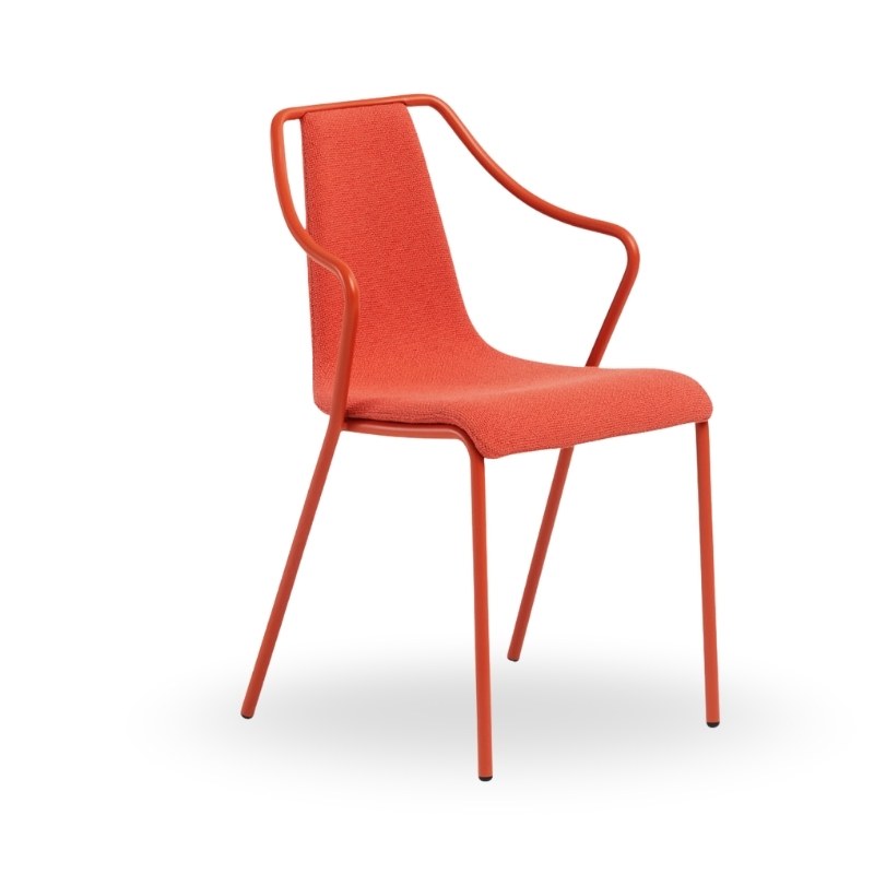 Fauteuil OLA en tissu, pieds métal - MIDJ