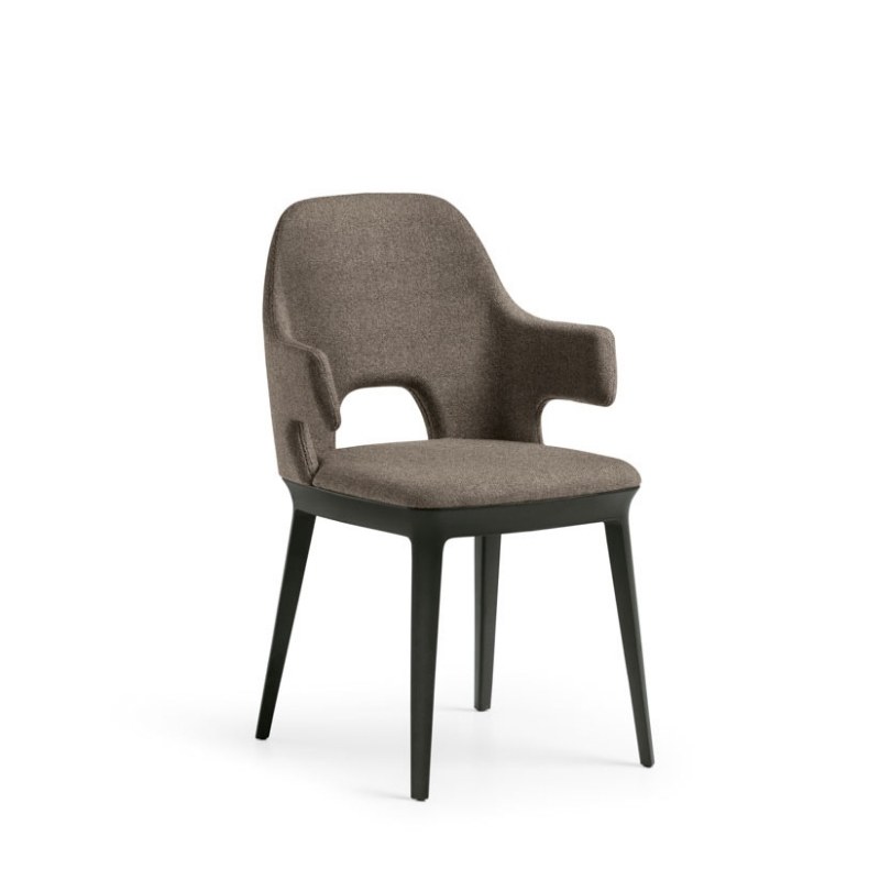 Fauteuil RELAY en polypropylène et tissu, dossier ajouré - MIDJ