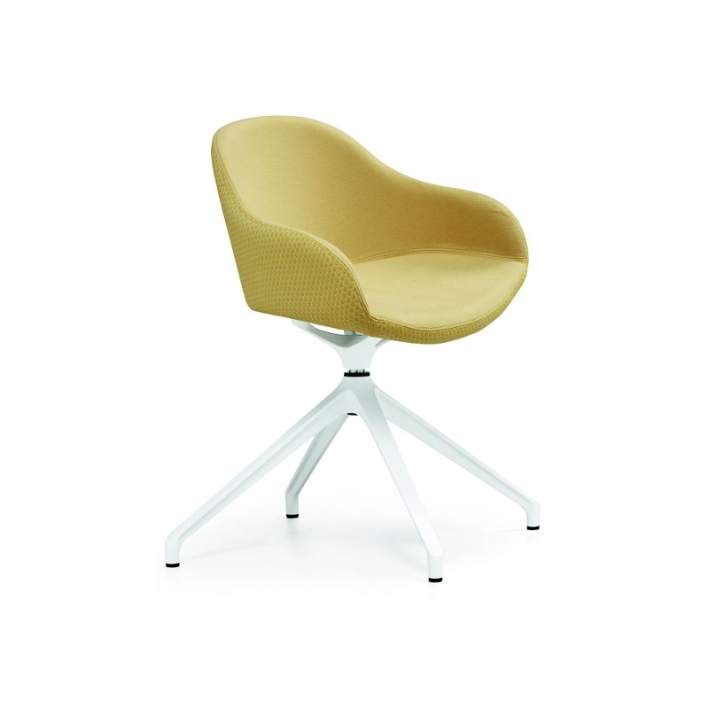 Fauteuil SONNY en tissu, pivotant, accoudoirs bas - MIDJ