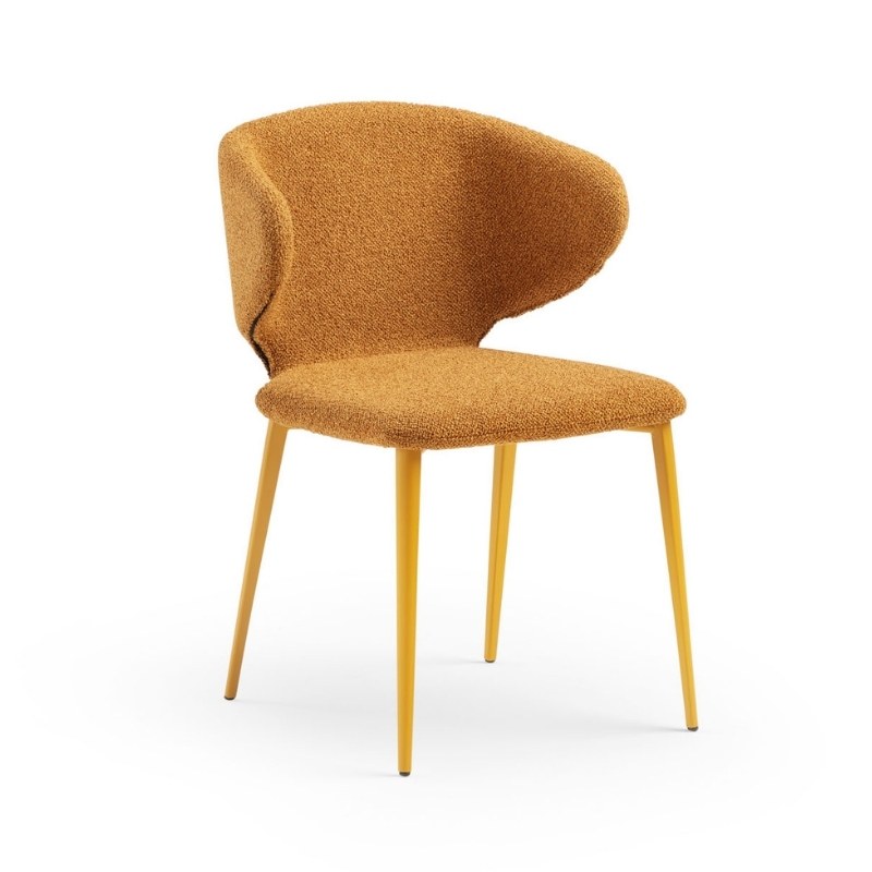 Fauteuil WRAP.1 en tissu, pieds métal - MIDJ