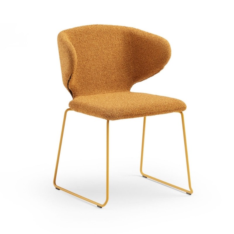 Fauteuil WRAP.1 en tissu, piètement luge - MIDJ