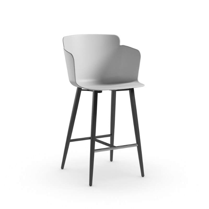 Tabouret CALLA en polypropylène, avec accoudoirs - MIDJ