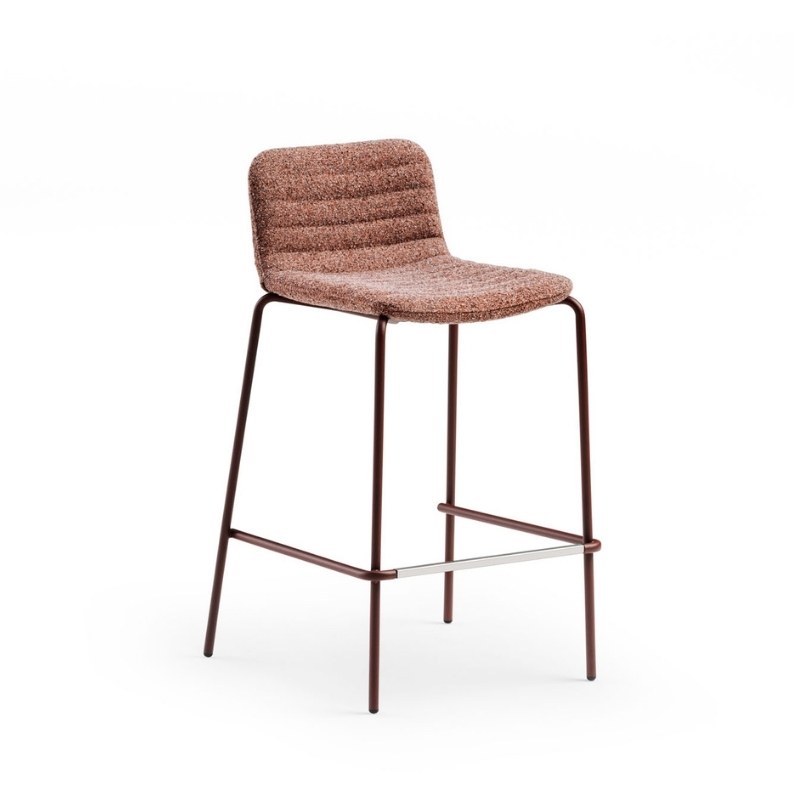 Tabouret COVER.1 en tissu, pieds métal - MIDJ