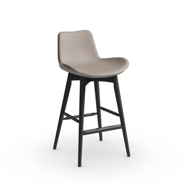 Tabouret DALIA en tissu, pieds bois - MIDJ