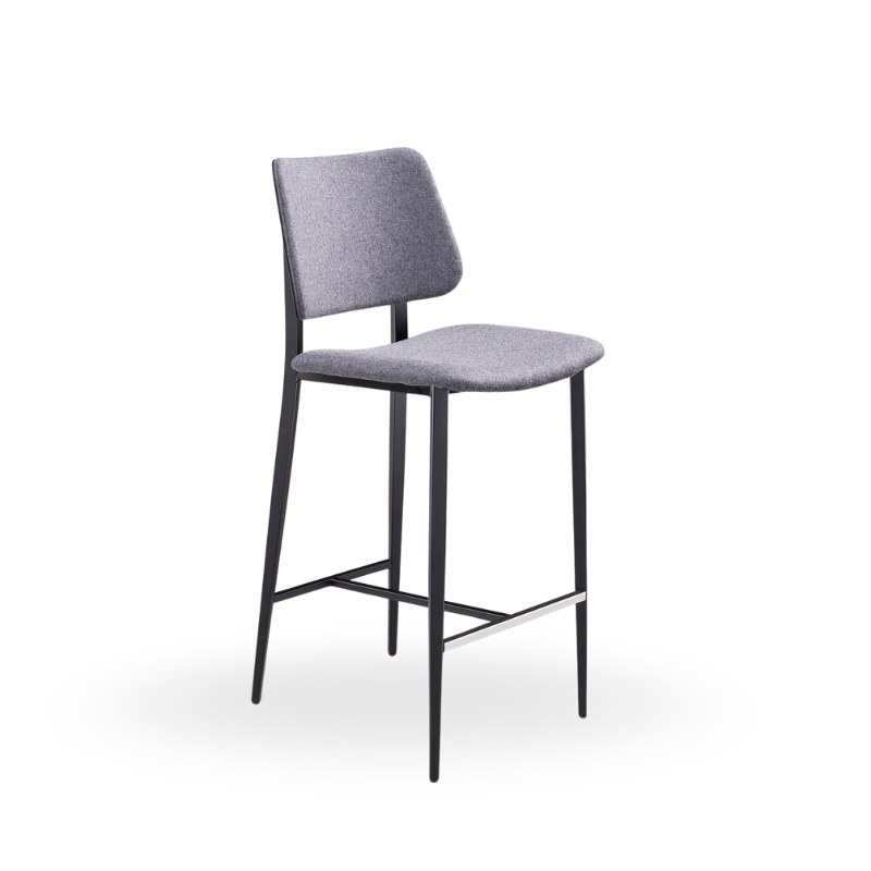 Tabouret JOE en tissu, pieds métal - MIDJ