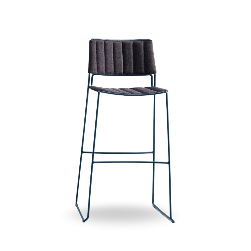Tabouret SLIM en tissu, pieds métal - MIDJ