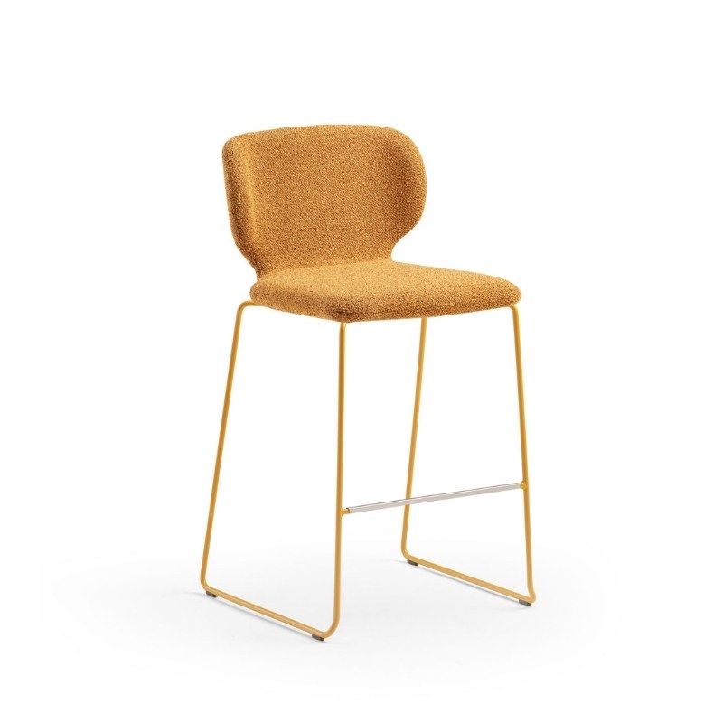 Tabouret WRAP.1 en tissu, piètement luge - MIDJ