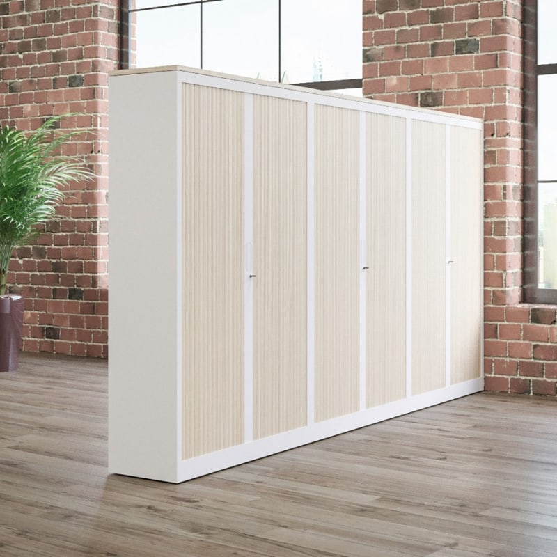 Armoire haute à rideau bicolore CLASSIF