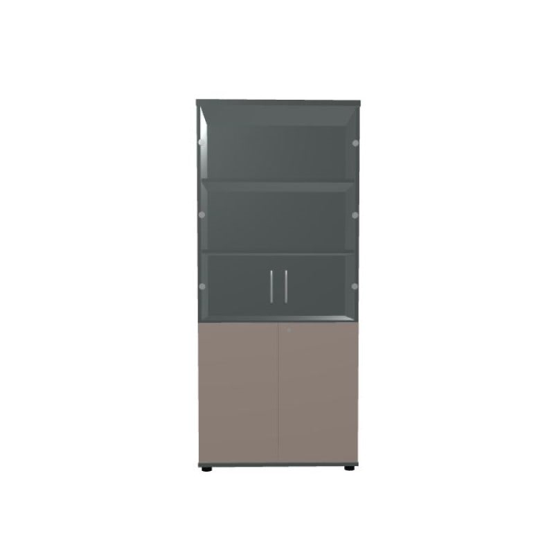 Armoire haute semi-vitrée COLOR MDD