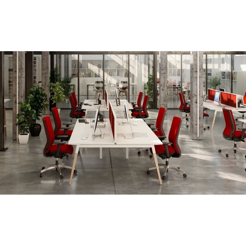 Bureau bench 2 postes a/ obturateur DIALOGUE
