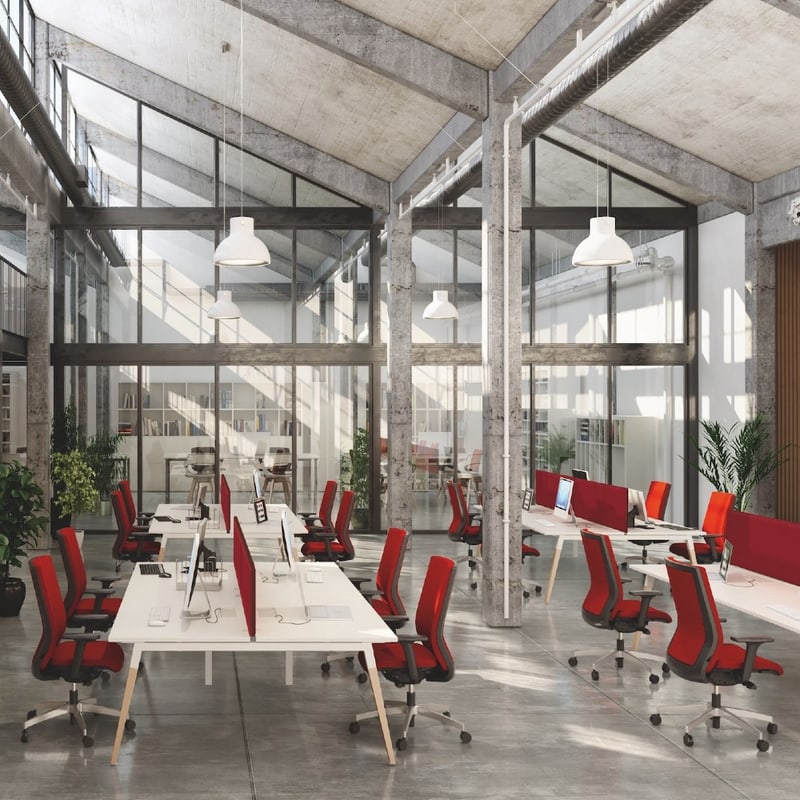 Bureau bench 2 postes a/ top access DIALOGUE