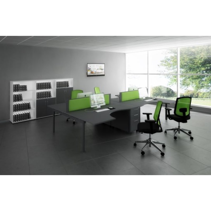 Bureau bench 2 postes avec retour OGI U